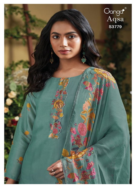 Aqsa 3779 By Ganga Bemberg Silk Surat Dress Material Wholesale Market
